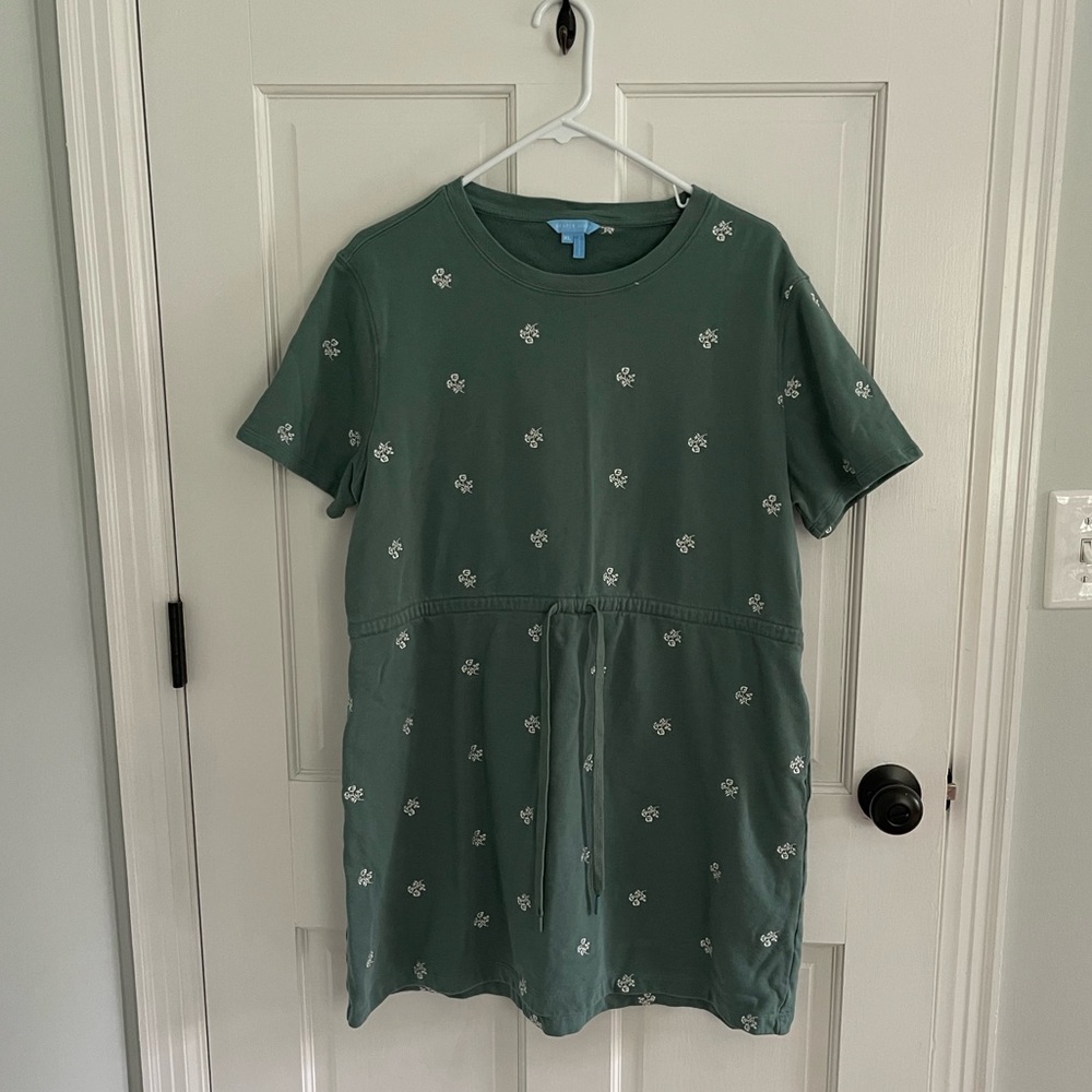 Draper James Sage Green Terry cloth comfy Tshirt dress